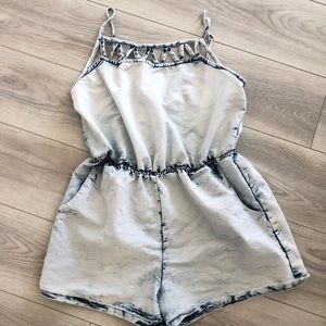 Light wash Jean look alike Romper